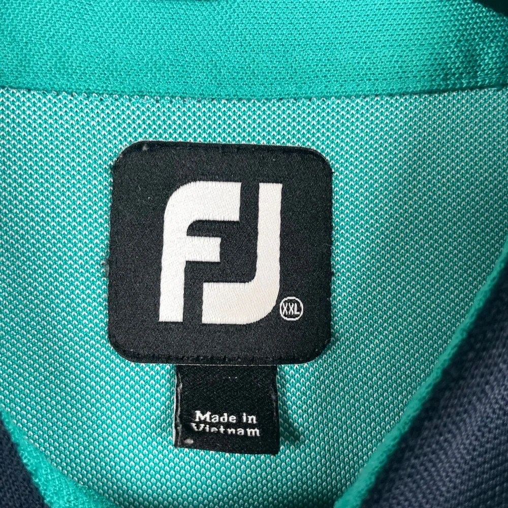 FootJoy Titleist Polo Shirt Mens 2XL Blue Teal Performance Golf Preppy